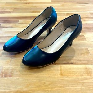 Black, sleek, comfy heels- worn once!